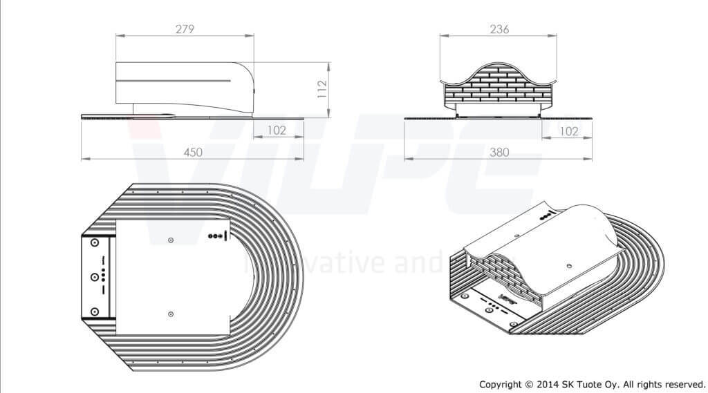 780136 Кровельный вентиль HUOPA -KTV (зеленый) чертеж