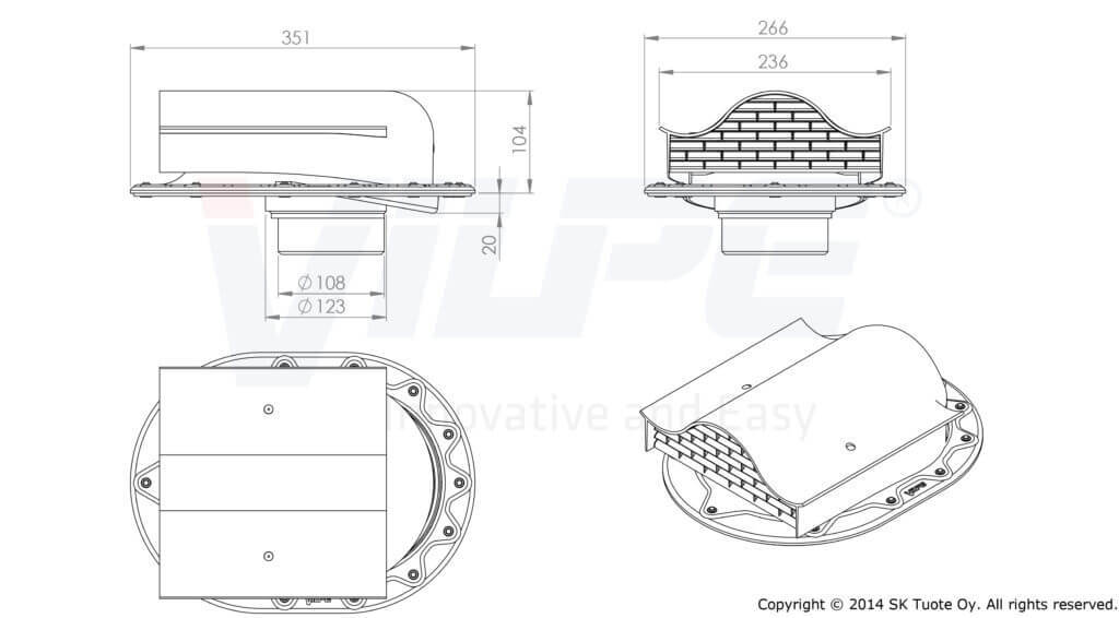 732536 Кровельный вентиль CLASSIC -KTV (зеленый) чертеж