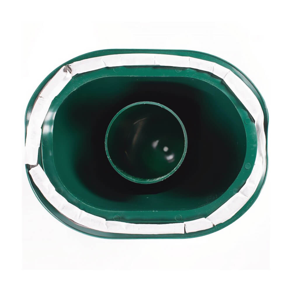 Труба вентиляционная VIOTTO d110мм h550мм для металлочерепицы RAL6005 зеленый мох вид снизу