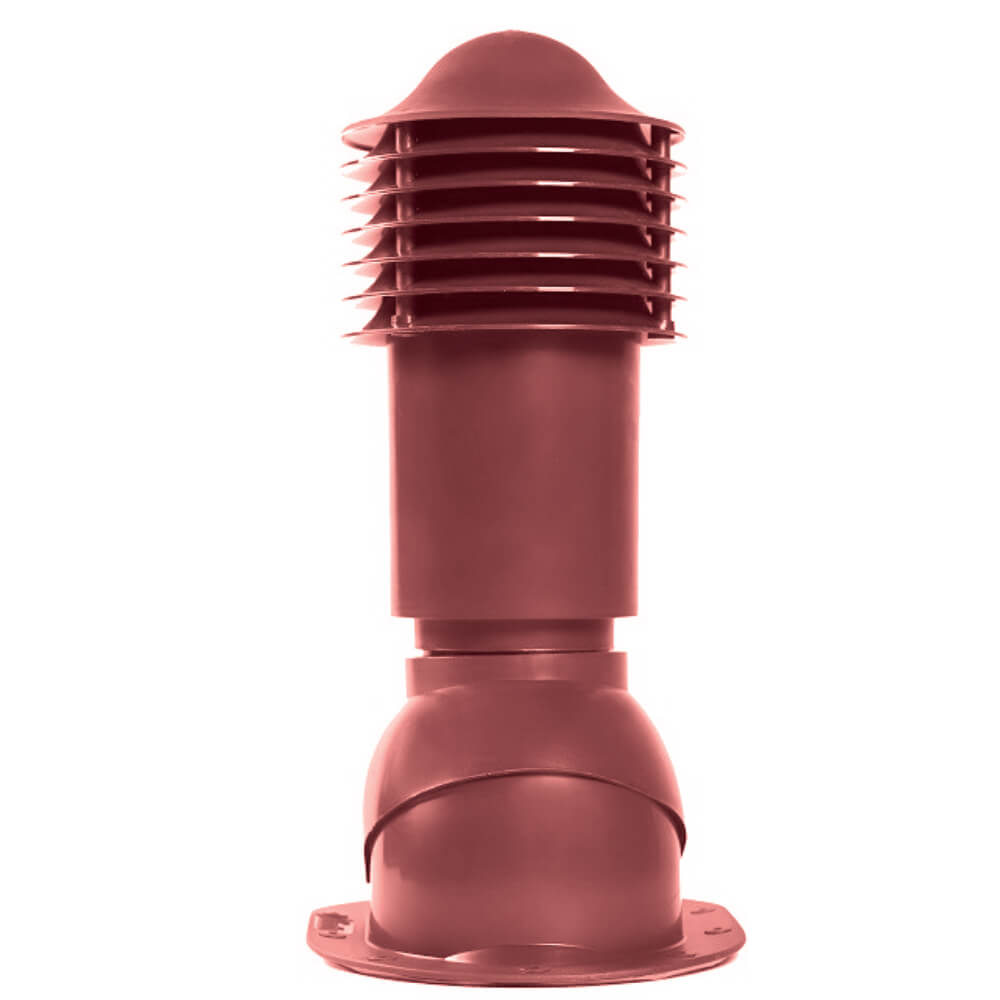 Труба вентиляционная VIOTTO d110мм h550мм для мягкой кровли RAL3005 красное вино утепленная вид спереди