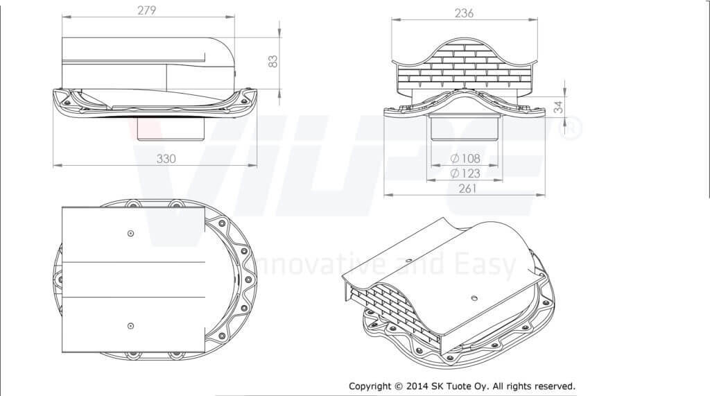 75276 Кровельный вентиль б/адаптера MUOTOKATE -KTV (зеленый) чертеж