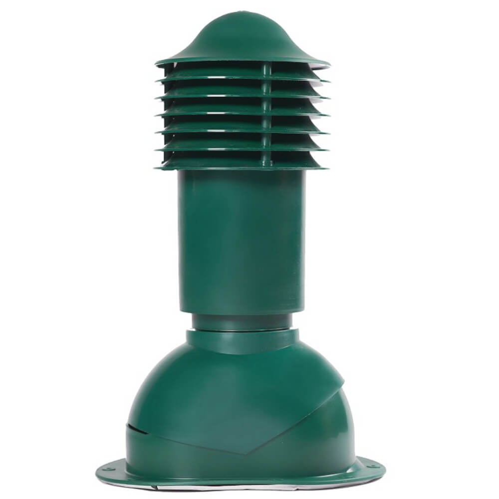 Труба вентиляционная VIOTTO d110мм h550мм для мягкой кровли RAL6005 зеленый мох вид сбоку