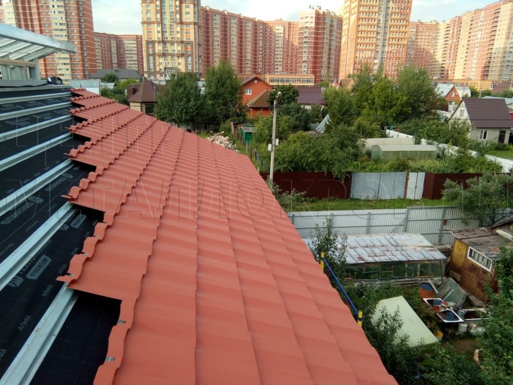 Металлочерепица Геркулес 8004 терракотовый Стальной Бархат от Центра Металокровли в Тамбове