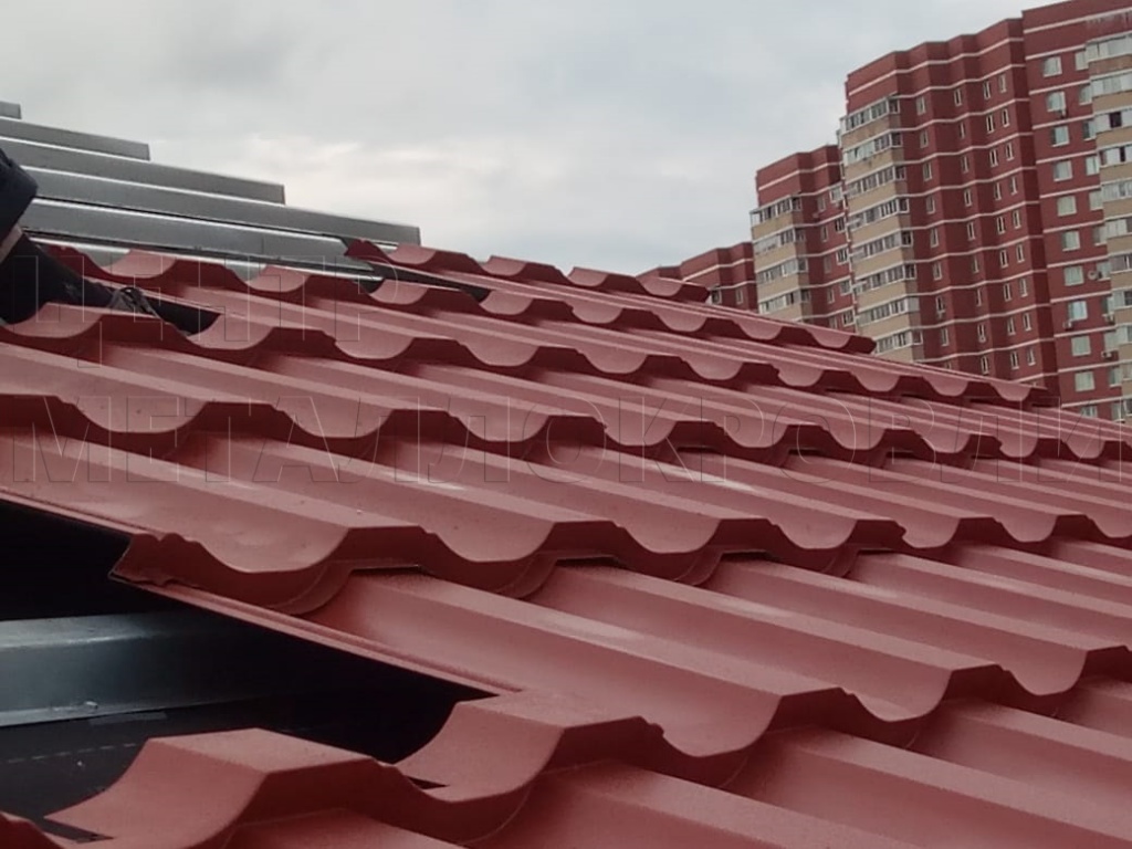 Металлочерепица Геркулес 8004 терракотовый Стальной Бархат от Центра Металлокровли в Тамбове