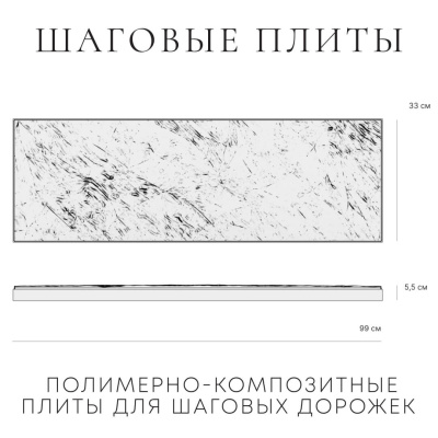 Чертеж размеры шаговых плит STONE полимернопесчаных