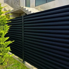 Двусторонний забор Реснички 9005 МАТТЕ Черный матовый